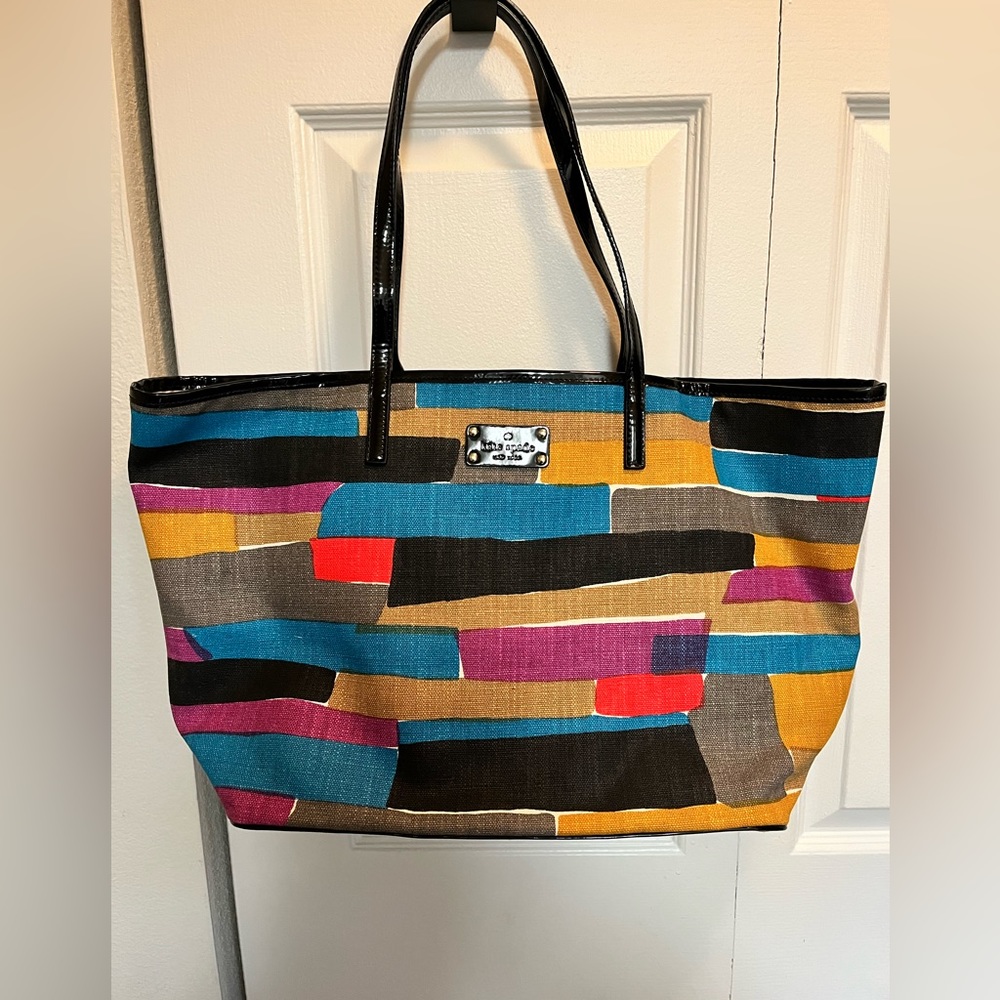 KATE SPADE AUTHENTIC MULTICOLOR WITH 12K GOLD-PLATED SHOPPER TOTE
